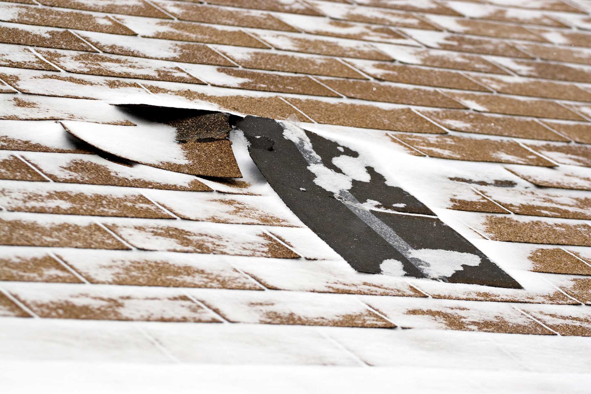 winter roof damage, winter storm damage